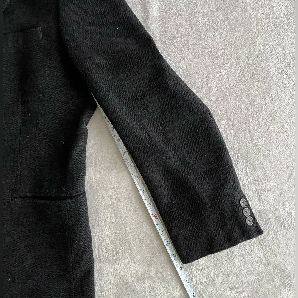 Claiborne Black Blazer Jacket Fabric Woven in Italy 40R